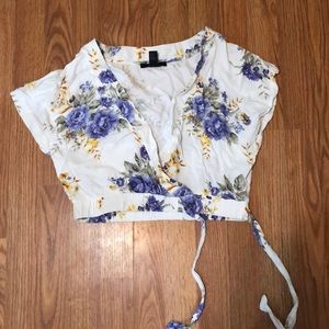 Floral wrap crop top